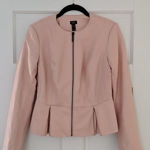 GILI pink faux leather peplum jacket
